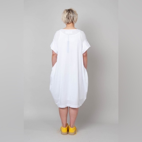 RUNDHOLZ DIP Lagenlook Green Print Handpainted Dress Size Small - Picture 2 of 9